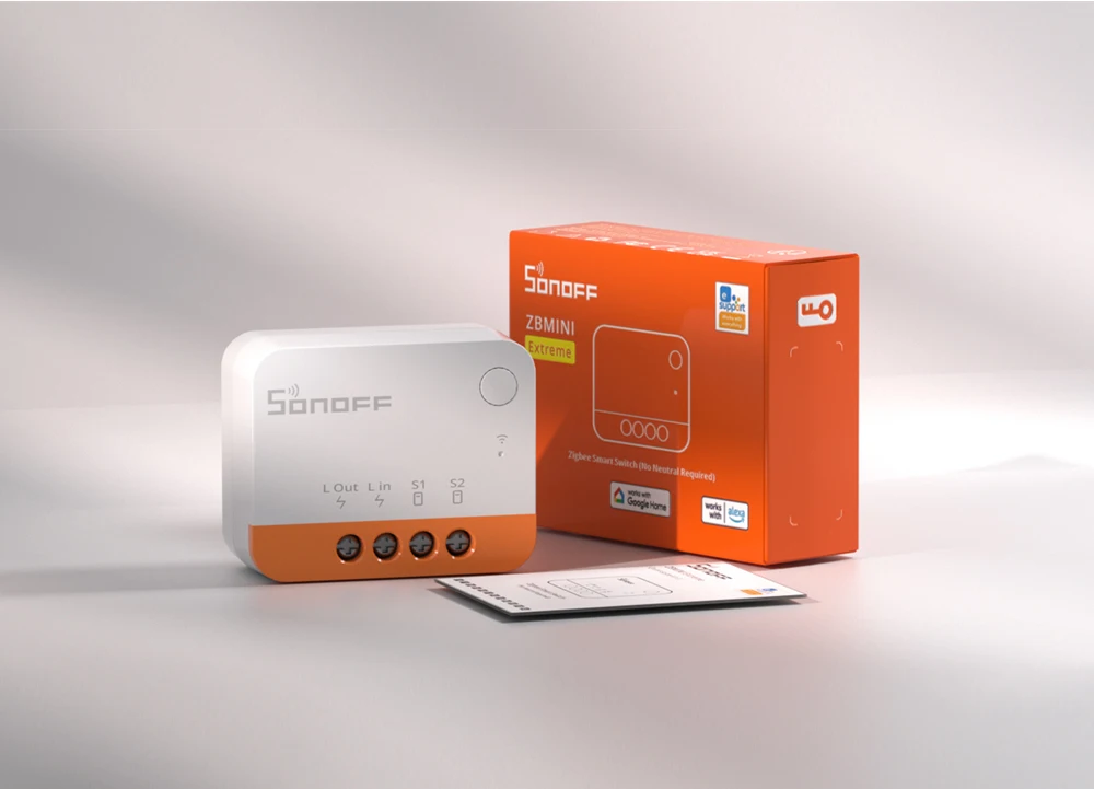 SONOFF ZBMINIL2 No Neutral Wire Required Zigbee Smart Switch MINI Support 2 Way Control eWeLink APP Works for Google Home Alexa