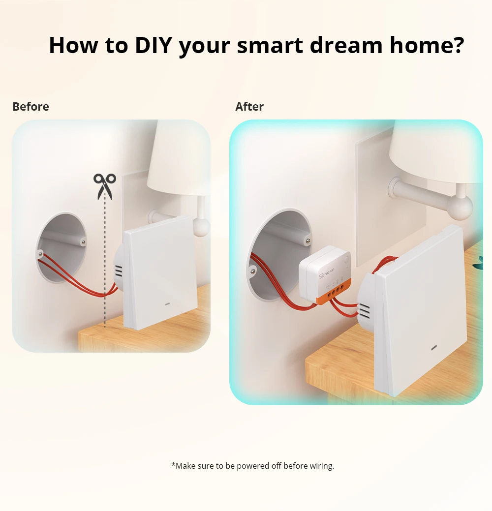 SONOFF ZBMINIL2 No Neutral Wire Required Zigbee Smart Switch MINI Support 2 Way Control eWeLink APP Works for Google Home Alexa