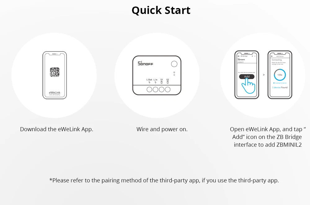 SONOFF ZBMINIL2 No Neutral Wire Required Zigbee Smart Switch MINI Support 2 Way Control eWeLink APP Works for Google Home Alexa