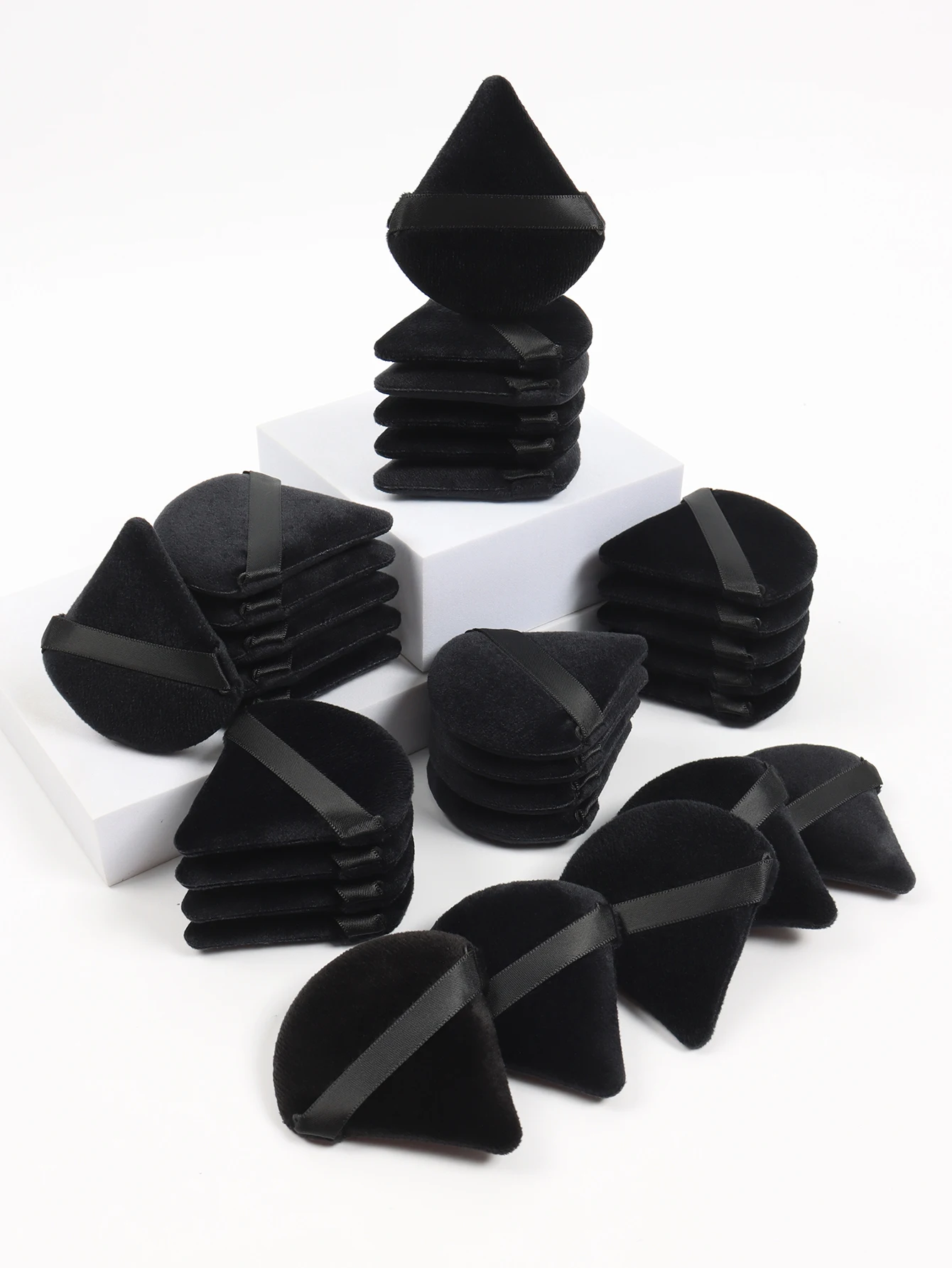 Black Triangle Powder Puff Facial Makeup Sponge Soft Velvet Cosmetics Puff Mixer Beauty Foundation Make-Up Sponge Makeup Access