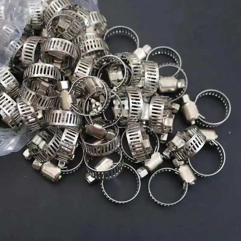 Adjustable Car Fuel Tube Pipe Clamp Stainless Steel Screw Band Hose Clamps Worm Gear Plier Tools Faucet Water Pipes Fasteners