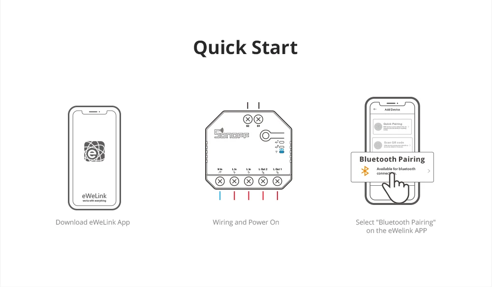 Itead SONOFF DualR3 Smart Wifi Switch 2 Way Control DIY MINI Switch Power Metering 2 Gang Voice Control Via Alexa Google Home