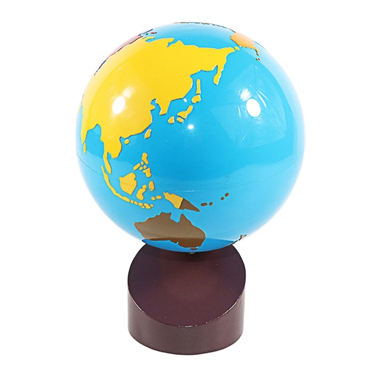 Montessori Geography Materials Globe of World Parts/ Continents Preschool Early Educational Equipment Kids Culture Learning Toys