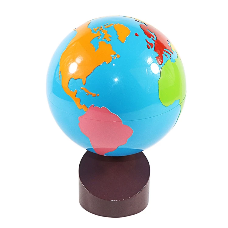 Montessori Geography Materials Globe of World Parts/ Continents Preschool Early Educational Equipment Kids Culture Learning Toys