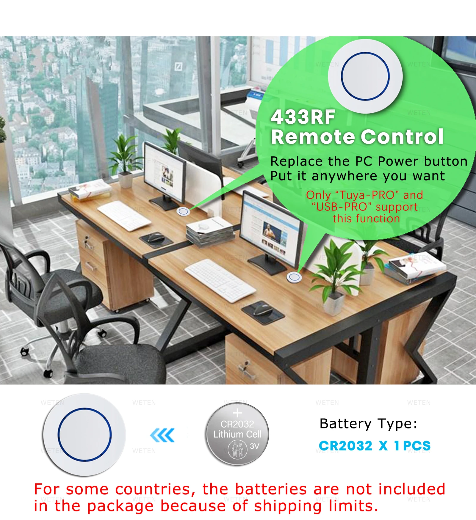 Tuya Wifi Computer Power Reset Switch USB PCIe Card 433 RF Remote PC Power Button, APP Voice Control with Alexa Google Home