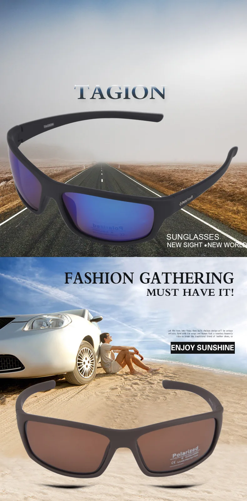 2026 Male Brand Design Polarized Sunglasses for Men Brown Sports Rectangle Sun Glasses Lenses Male Cycling Eyewear Gafas UV400