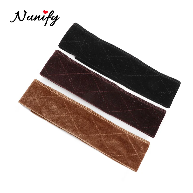 Nunify Non-slip Soft Velvet Women Wig Grips Headband Women Velvet Wig Accessories Grip Scarf Headband Adjustable