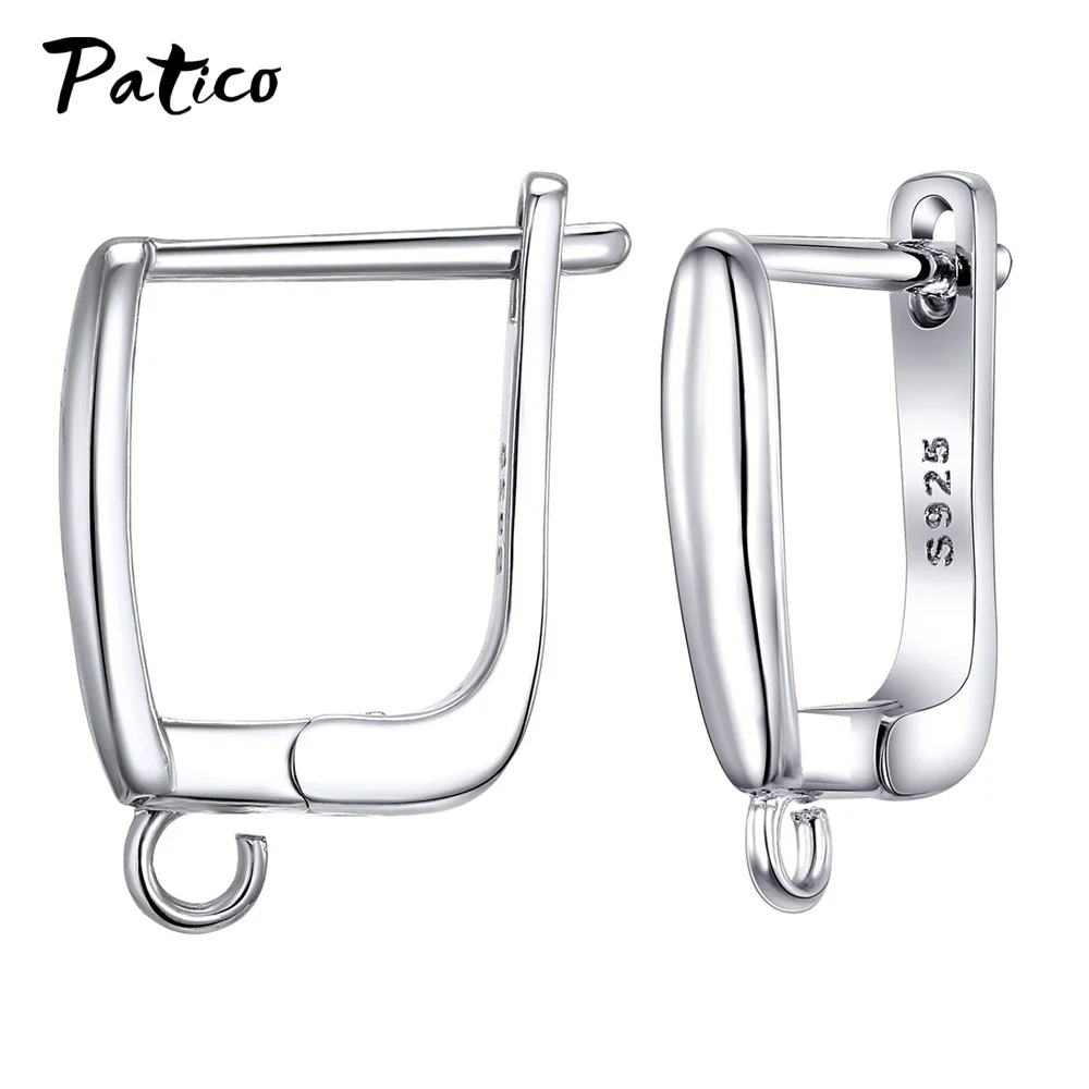 New Design Hollow Hook Earrings DIY Earrings Clasps Hooks For Woman Handmade 925 Sterling Silver Jewelry Making Accessories