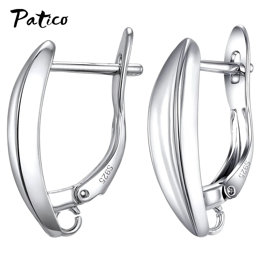 New Design Hollow Hook Earrings DIY Earrings Clasps Hooks For Woman Handmade 925 Sterling Silver Jewelry Making Accessories