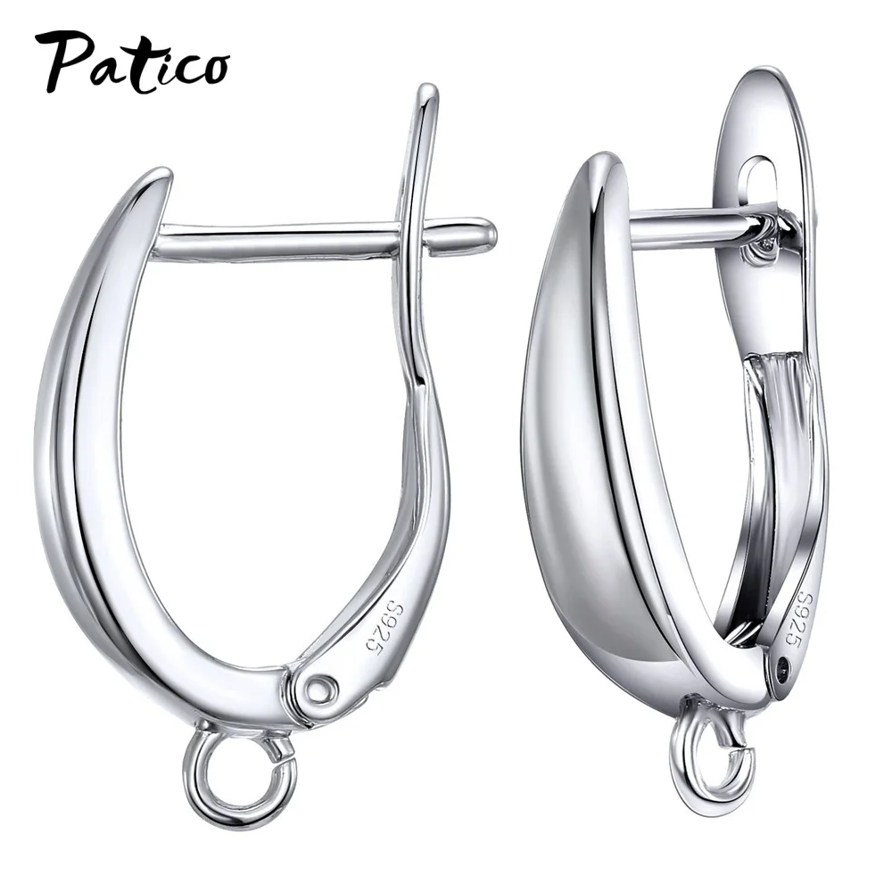 New Design Hollow Hook Earrings DIY Earrings Clasps Hooks For Woman Handmade 925 Sterling Silver Jewelry Making Accessories
