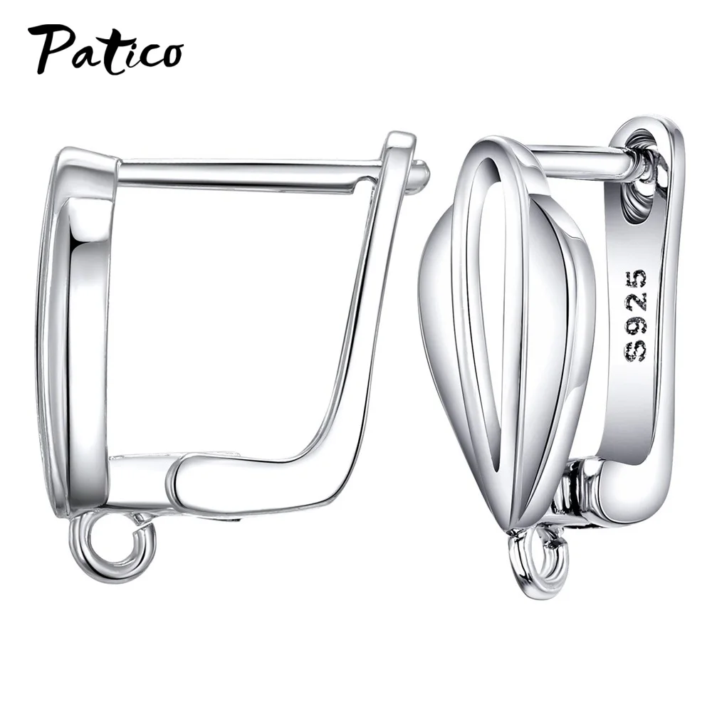 New Design Hollow Hook Earrings DIY Earrings Clasps Hooks For Woman Handmade 925 Sterling Silver Jewelry Making Accessories