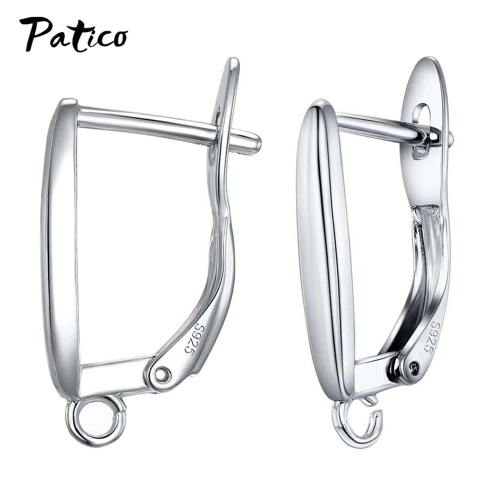 New Design Hollow Hook Earrings DIY Earrings Clasps Hooks For Woman Handmade 925 Sterling Silver Jewelry Making Accessories