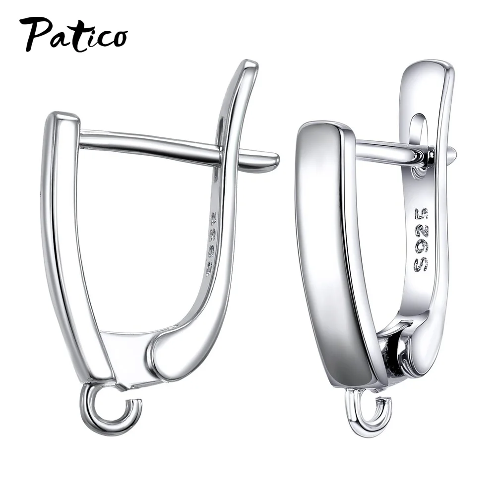 New Design Hollow Hook Earrings DIY Earrings Clasps Hooks For Woman Handmade 925 Sterling Silver Jewelry Making Accessories