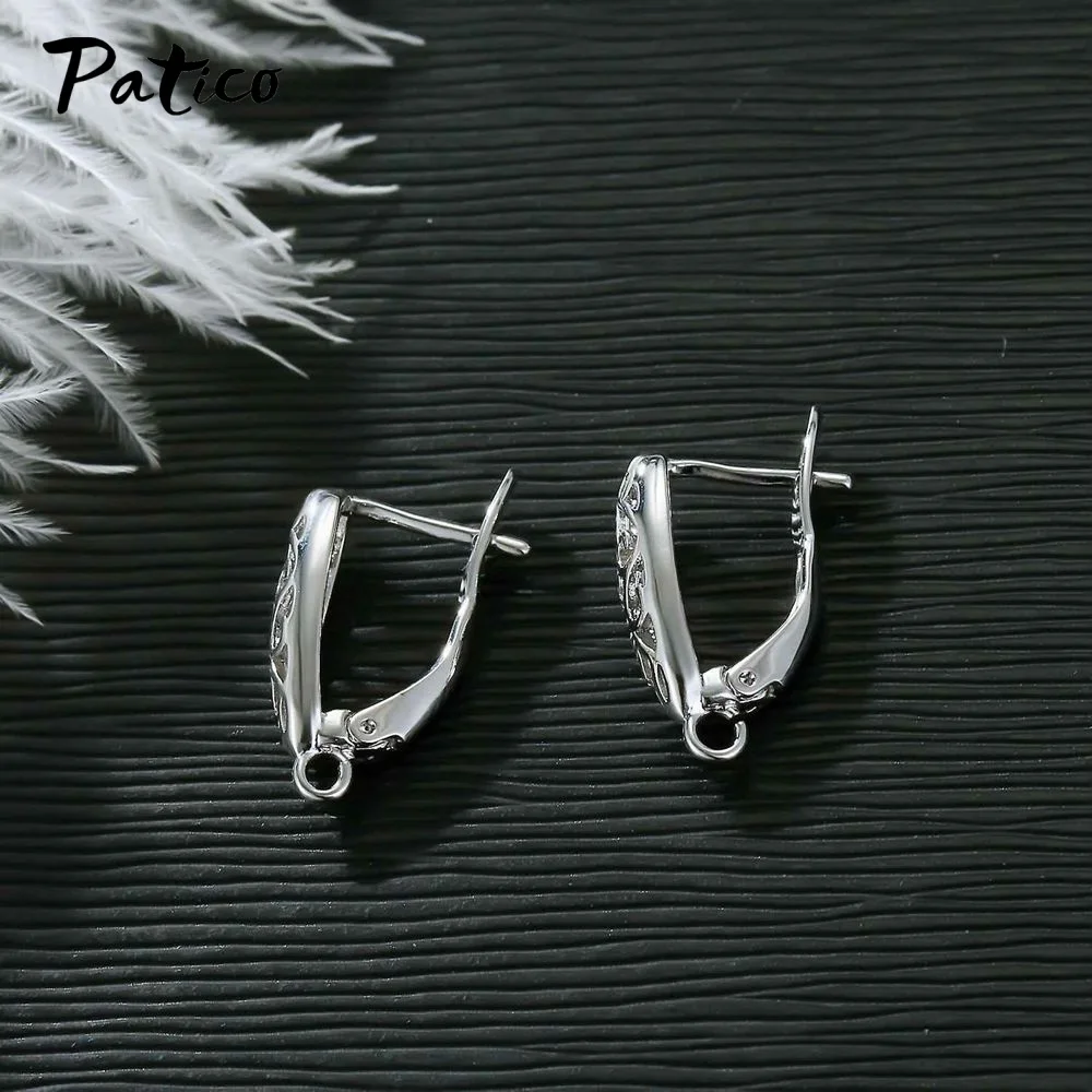New Design Hollow Hook Earrings DIY Earrings Clasps Hooks For Woman Handmade 925 Sterling Silver Jewelry Making Accessories