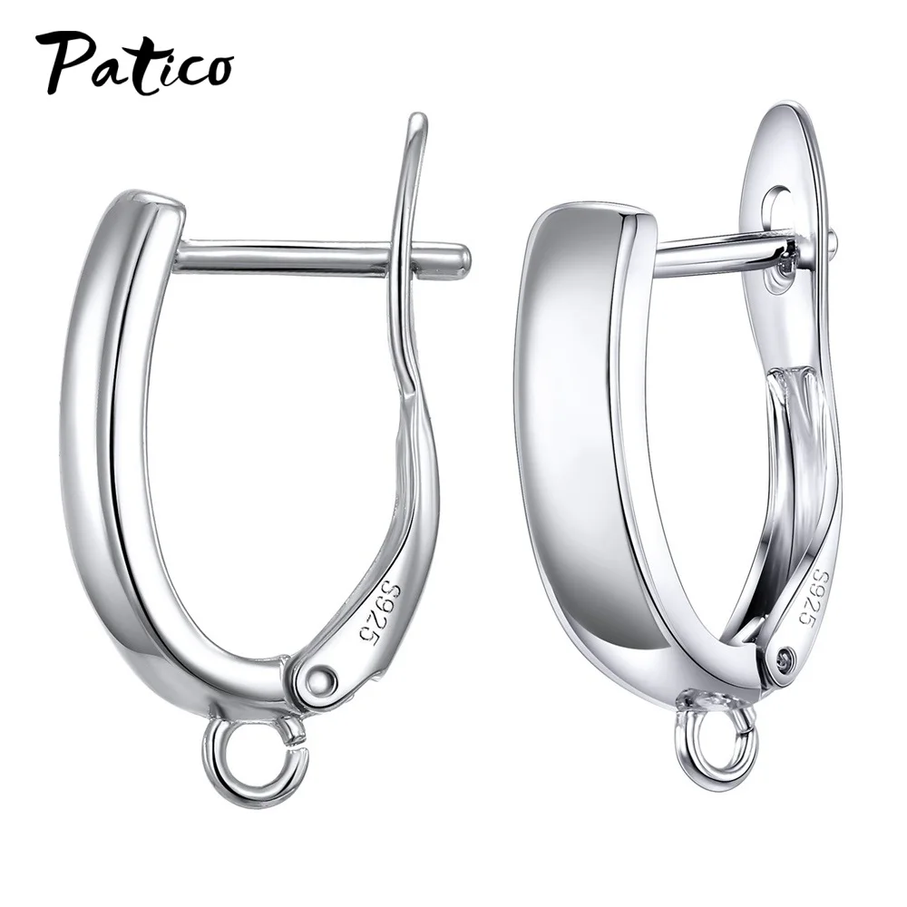 New Design Hollow Hook Earrings DIY Earrings Clasps Hooks For Woman Handmade 925 Sterling Silver Jewelry Making Accessories
