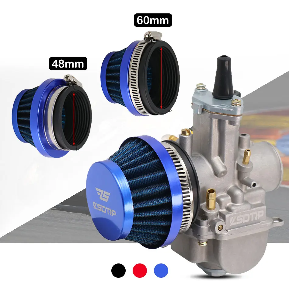ZSDTRP Universal Carburetor Air Filter Cleaner 48mm 55mm 60mm Motorcycle Scooter For KEIHI KOSO MIKUNI OKO Carburetor