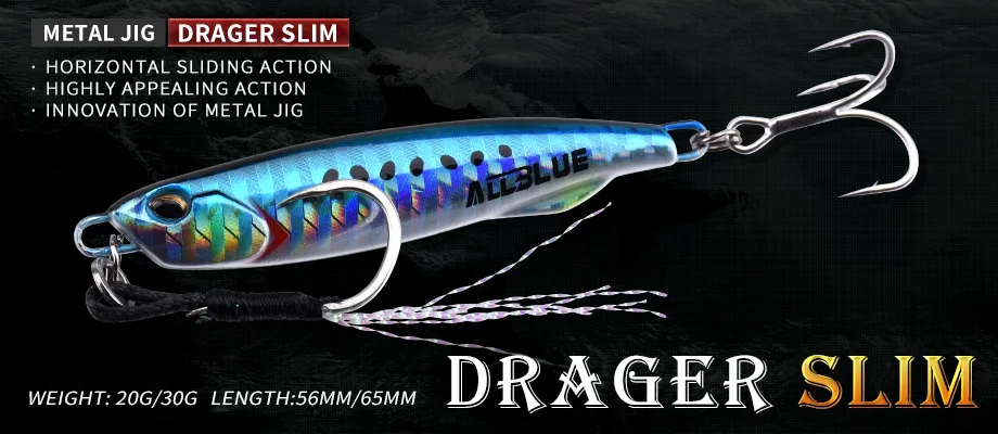 ALLBLUE New DRAGER Metal Cast Jig Spoon 15G 30G Shore Casting Jigging Fish Sea Bass Fishing Lure Artificial Bait Tackle