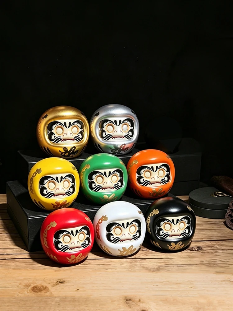 Japanese Ceramic Daruma Statue, Lucky Charm, Zen Ornament, Fengshui Figurine, Money Box, Home Tabletop Decoration, Gifts, 4"