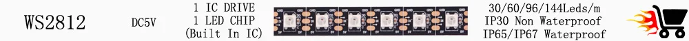 SK6812 RGBW(Similar WS2812B) 4 In 1 30/60/144 Leds/Pixels/m Individual Addressable Led Strip Light Tape IP30/IP65/IP67 DC5V