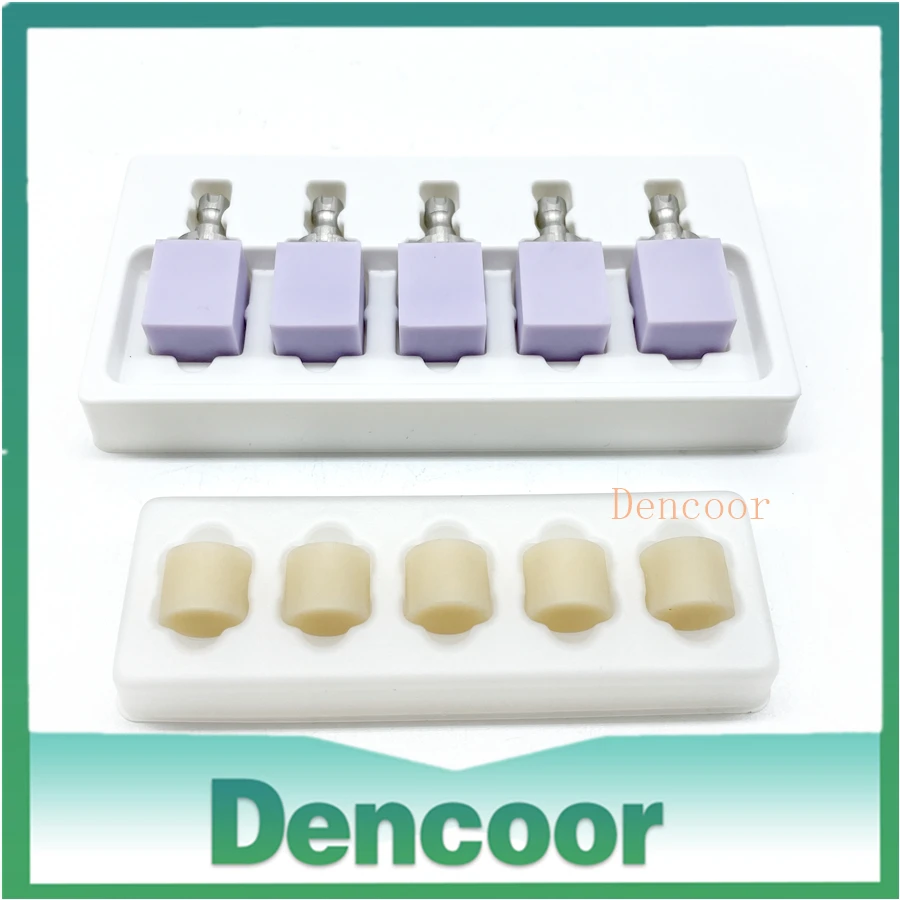 5 Pieces 5 Pieces Dental Glass Block HT Lithium Disilicate Pressed Glass Block for Veneer and Anterior-CAD CAM C14 LT