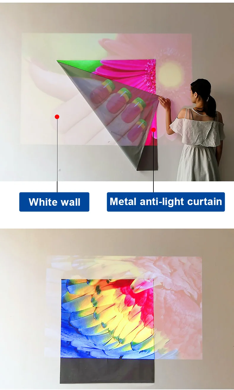 Portable Projector Screen High Brightness 16:9 Metal Anti Light Curtain 84 100 120 133 150 Inches Home Outdoor Office 4K