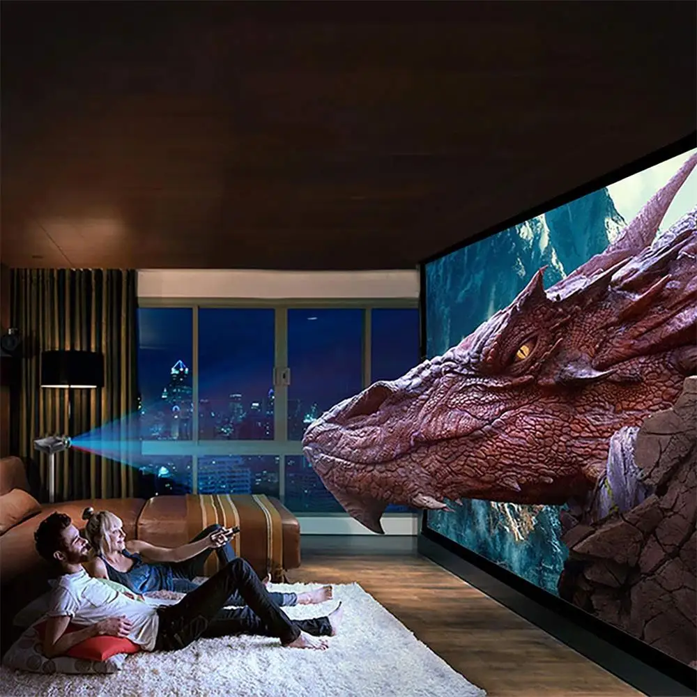 Portable Projector Screen High Brightness 16:9 Metal Anti Light Curtain 84 100 120 133 150 Inches Home Outdoor Office 4K