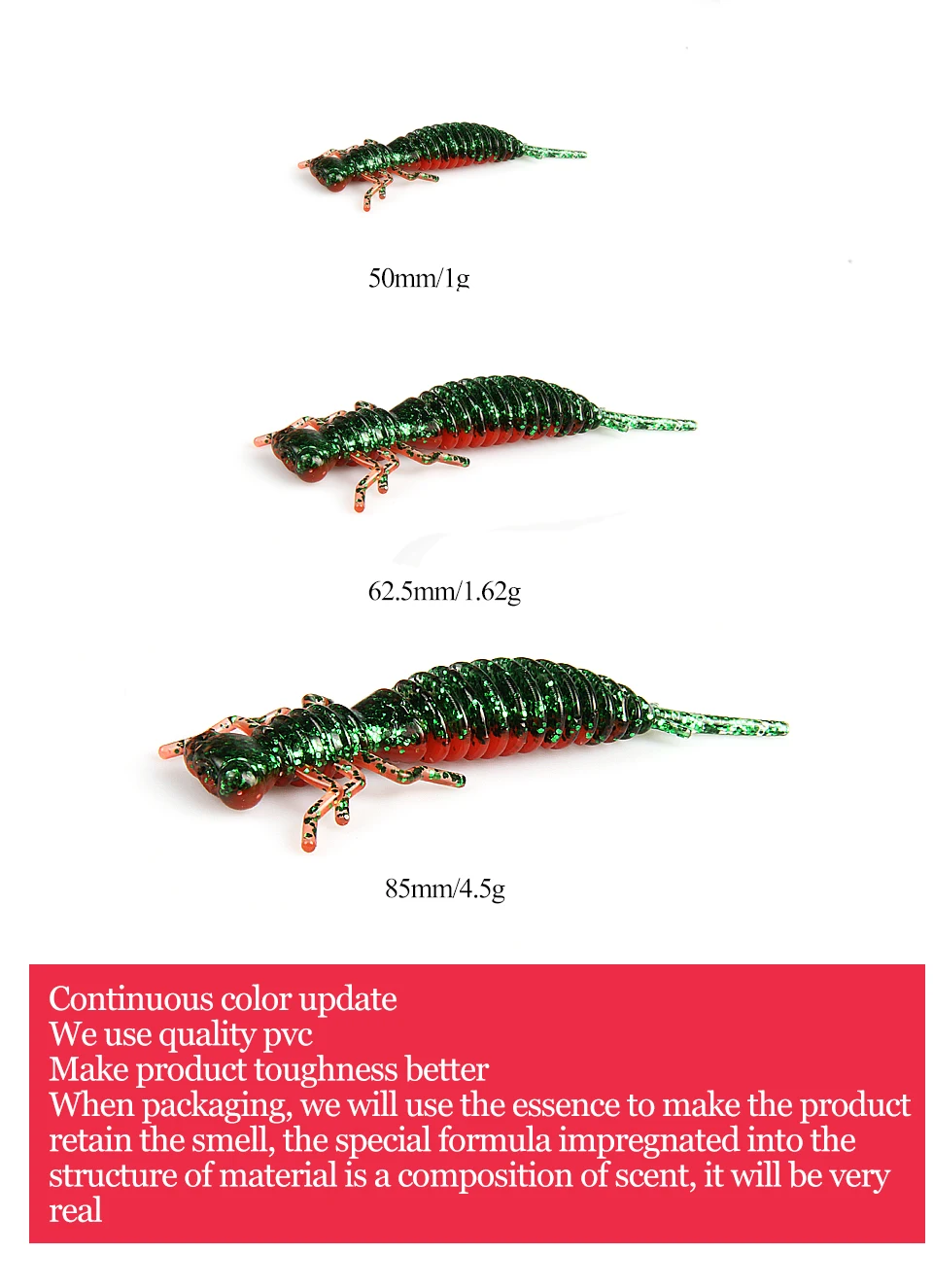 2019 NEW Supercontinent Larva Soft Lures Artificial Lures Fishing Worm Silicone Bass Pike Minnow Swimbait Jigging Plastic