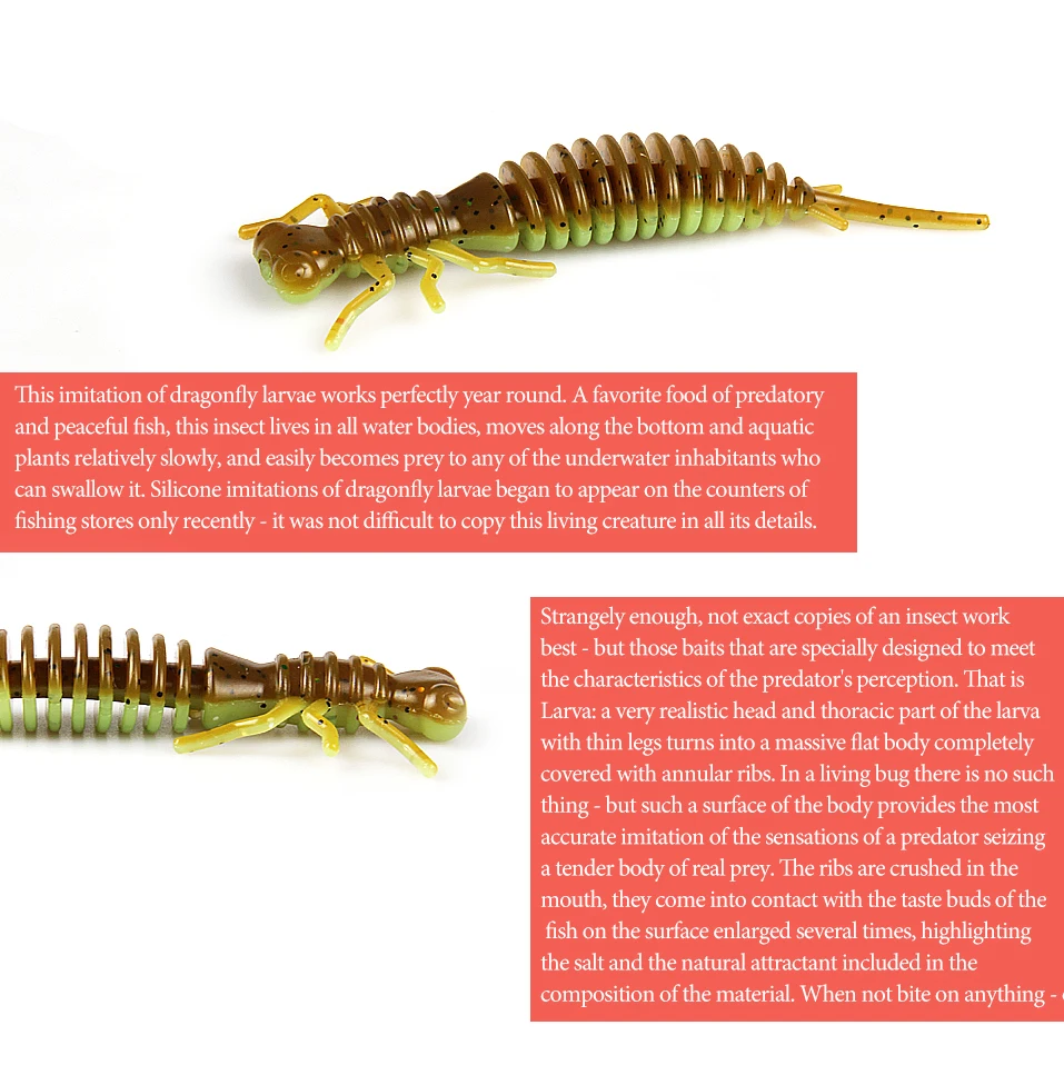 2019 NEW Supercontinent Larva Soft Lures Artificial Lures Fishing Worm Silicone Bass Pike Minnow Swimbait Jigging Plastic