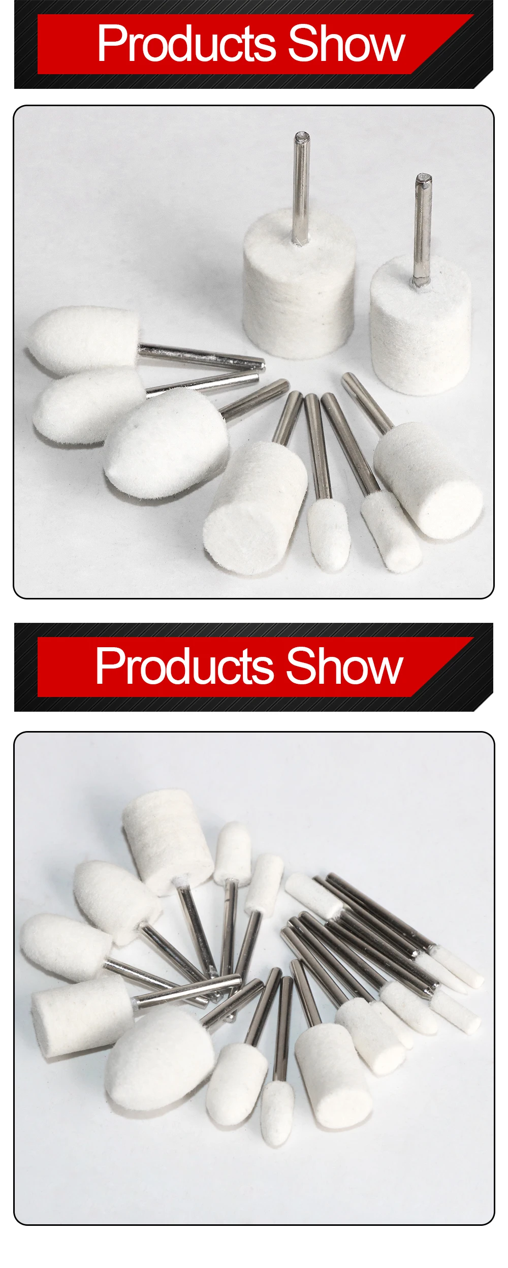 10Pcs Wool Felt Mounted Polishing Buffing Wheel OD 3-20mm grinding head For Dremel Drill Rotary Tool 3mm Shank