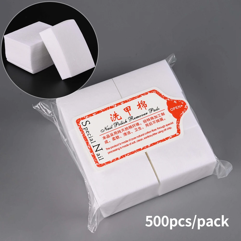 1000/500/100pcs Nail Cotton Wipes Gel Removal Lint-free Wraps Soak Off Clean Varnish Pads Napkins Nail Art Polish Remover Wipes
