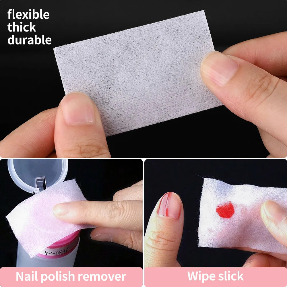 1000/500/100pcs Nail Cotton Wipes Gel Removal Lint-free Wraps Soak Off Clean Varnish Pads Napkins Nail Art Polish Remover Wipes