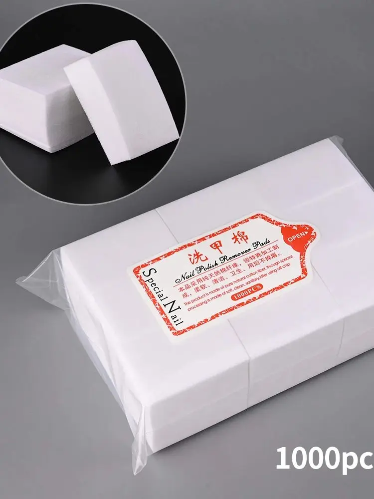 1000/500/100pcs Nail Cotton Wipes Gel Removal Lint-free Wraps Soak Off Clean Varnish Pads Napkins Nail Art Polish Remover Wipes