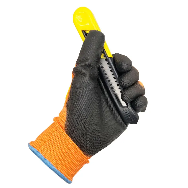 24Pieces/12 Pairs Safety Working Gloves Black Pu Nylon Cotton Glove Industrial Protective Work Gloves NMSafety Brand Supplier