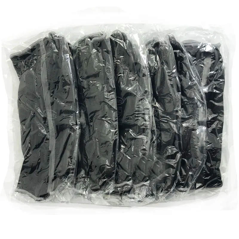 24Pieces/12 Pairs Safety Working Gloves Black Pu Nylon Cotton Glove Industrial Protective Work Gloves NMSafety Brand Supplier