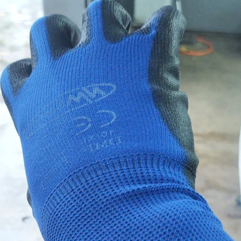 24Pieces/12 Pairs Safety Working Gloves Black Pu Nylon Cotton Glove Industrial Protective Work Gloves NMSafety Brand Supplier