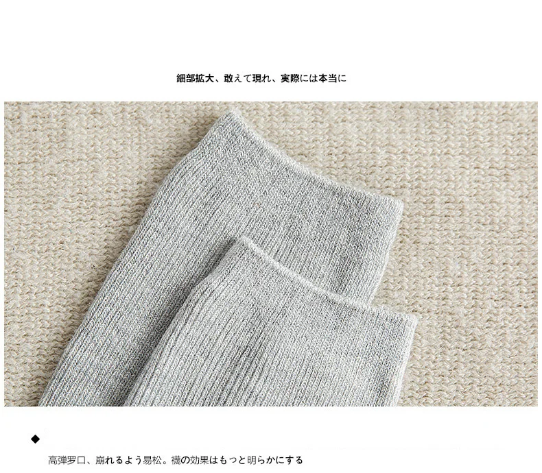 CHAOZHU Japanese Korea High School Girls High Socks Loose Solid Colors Double Needles Knitting Cotton Long Socks Women