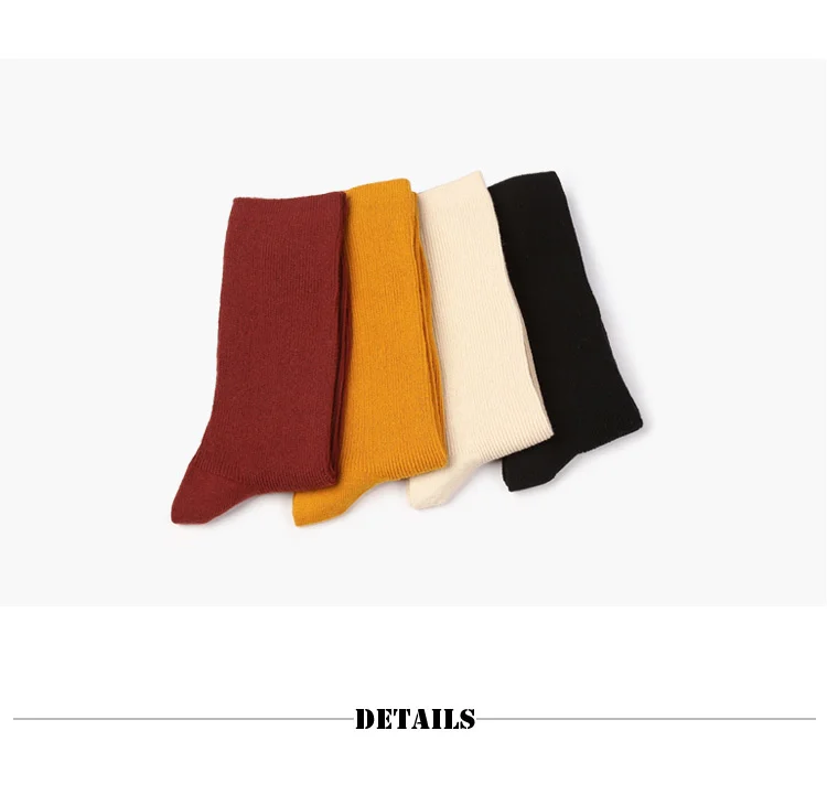 CHAOZHU Japanese Korea High School Girls High Socks Loose Solid Colors Double Needles Knitting Cotton Long Socks Women