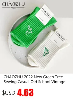CHAOZHU Japanese Korea High School Girls High Socks Loose Solid Colors Double Needles Knitting Cotton Long Socks Women
