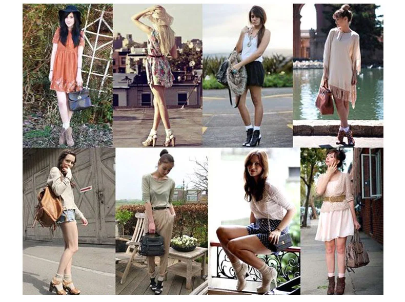 CHAOZHU Japanese Korea High School Girls High Socks Loose Solid Colors Double Needles Knitting Cotton Long Socks Women