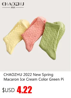 CHAOZHU Japanese Korea High School Girls High Socks Loose Solid Colors Double Needles Knitting Cotton Long Socks Women