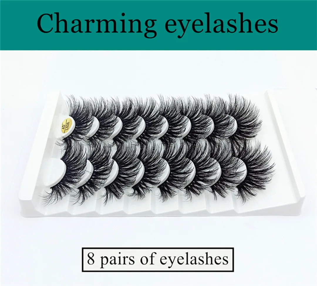 5/8 Pairs 25mm Mink Lashes 3D Dramatic False Eyelashes Handmade Fluffy Eyelashes Natural Long 25mm Eyelash Extension Makeup