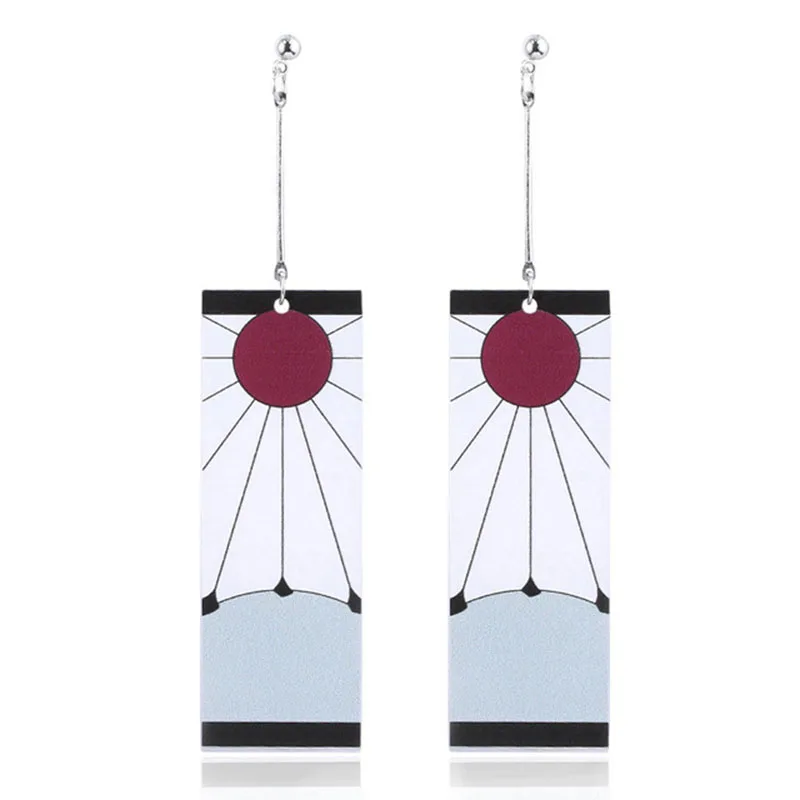 Drop Earrings Anime Acrylic Demon Slayer Kimetsu no Yaiba Blade of Ghost Earings For Women Men Tanjiro Earrings