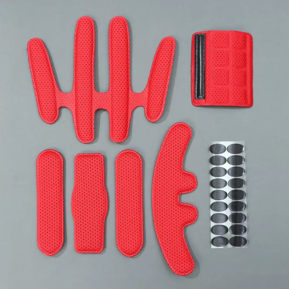1SET Universal Bat Shape Helmet Inner Padding Kit Protection Sponge Pad Motorcycle Bicycle Replacement Pads Set with Insect Net