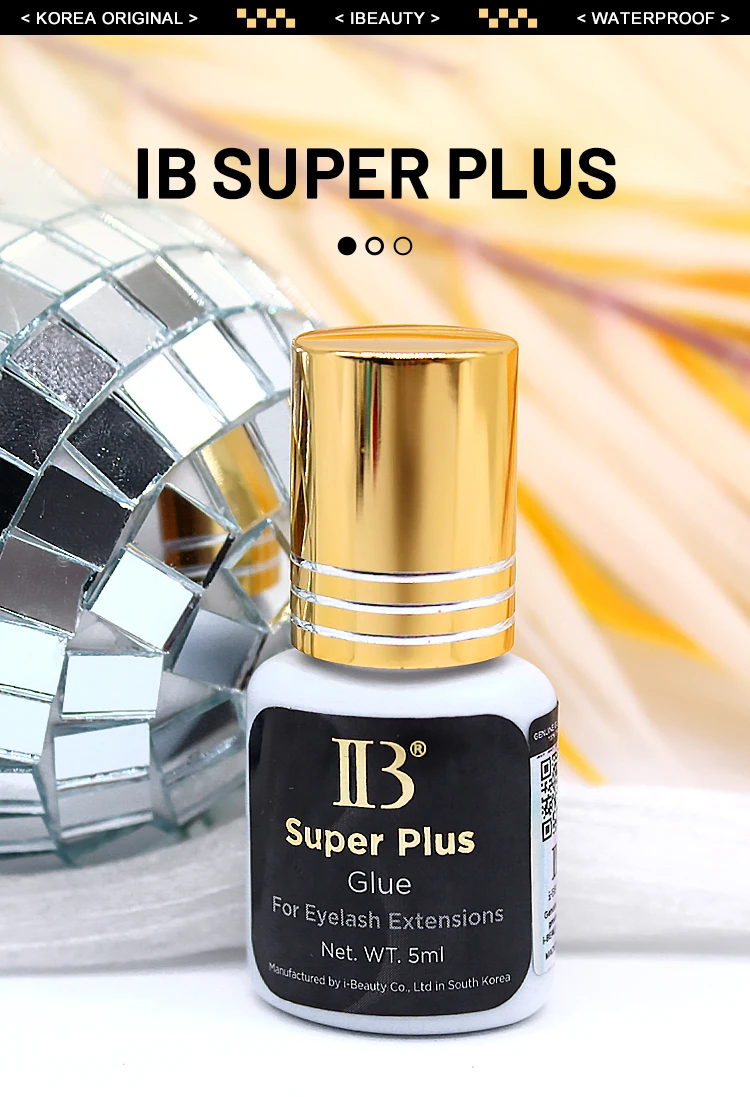 2/5/10 Bottles Original IB Ibeauty Super Plus Glue for Eyelash Extensions 5ml Korea IB Gold Cap False Eyelash Glue Makeup Tools