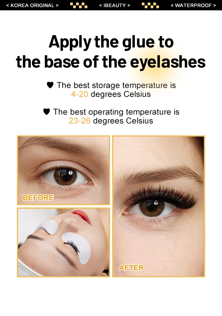 2/5/10 Bottles Original IB Ibeauty Super Plus Glue for Eyelash Extensions 5ml Korea IB Gold Cap False Eyelash Glue Makeup Tools