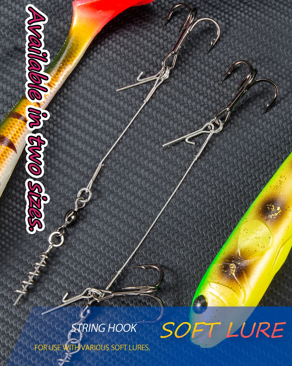 Hunthouse Soft Lure Rig Single Double Hook Rigging 9cm And 12cm For Big Shad Fishing Tackle Fishing Tool Pescar Origin Hook