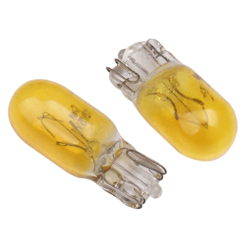 10pcs Car W5W T10 194 158 Halogen Lights Amber/White 12V 5W Wedge Lamp Instrument Light Reading Light Interior Clearance Bulbs