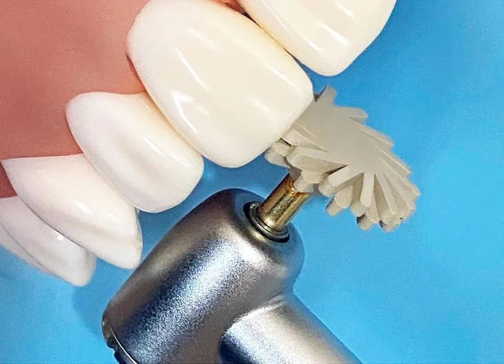 6Pcs Dental Rubber Polisher Composite Resin Diamond Impregnated 2-Step Polishing System RA Disc 14mm Wheel Kit Spiral Flex Brush