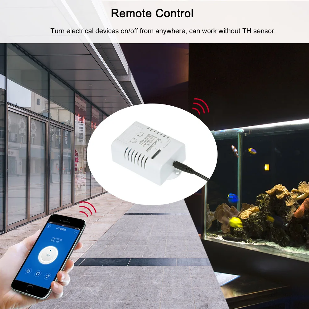 eWelink Smart TH16 Switch 16A Temperature and Humidity Monitoring WiFi Switch Wireless Control Compatible With Alexa Google Home