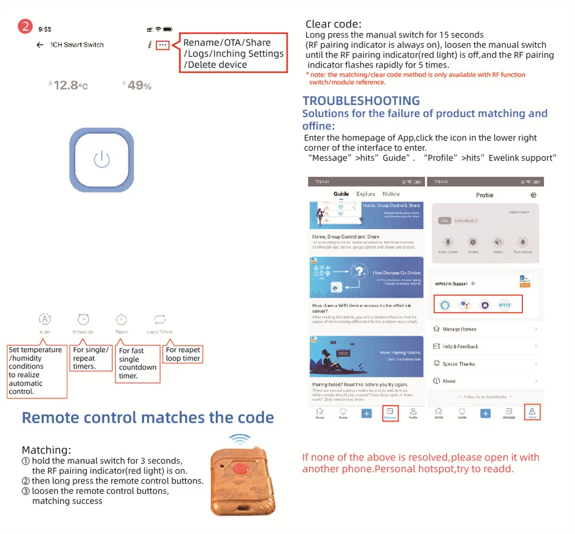 eWelink Smart TH16 Switch 16A Temperature and Humidity Monitoring WiFi Switch Wireless Control Compatible With Alexa Google Home